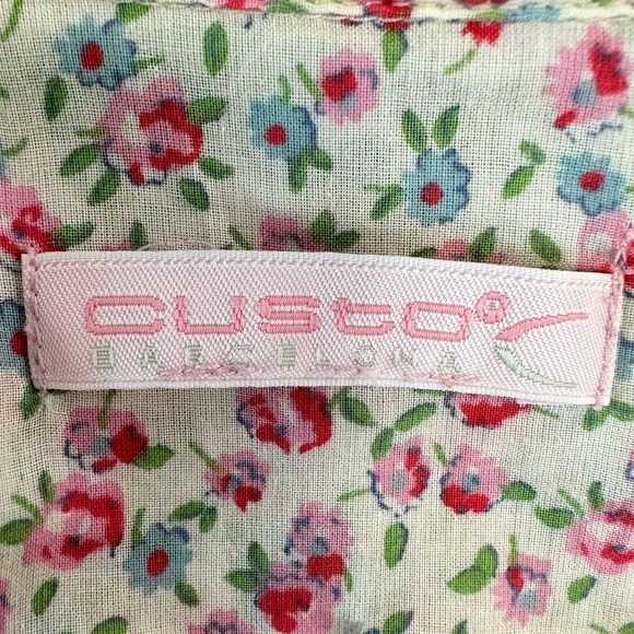 Custo Barcelona VTG Cotton Button Down Floral Short Sleeve Blouse - Picture 14 of 15